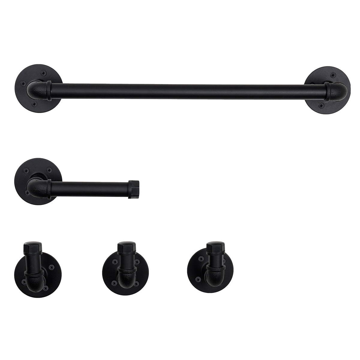 Industrial Pipe Towel Bar 18”, and 5 PCS Bathroom Hardware Sets Includ –  Uni-Green