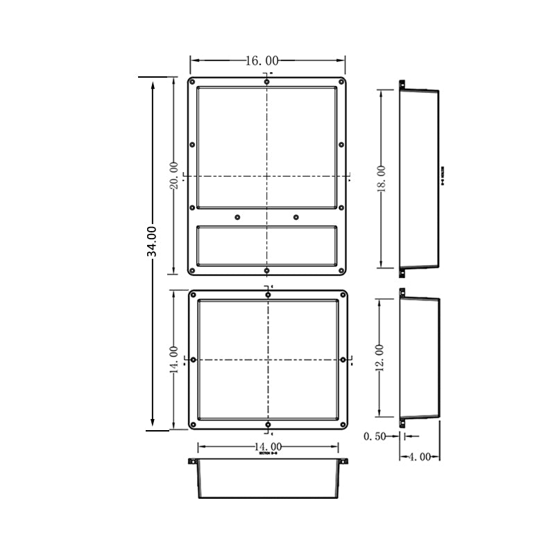 Recessed Shower Shelf 16X34 Ready To Tile Triple Shower Niche – Uni-Green