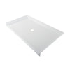 Curbless Acrylic Shower Base 62X36 in | Barrier Free Shower Base with Center Drain in White Color