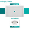 Curbless Acrylic Shower Base 62X36 in | Barrier Free Shower Base with Center Drain in White Color