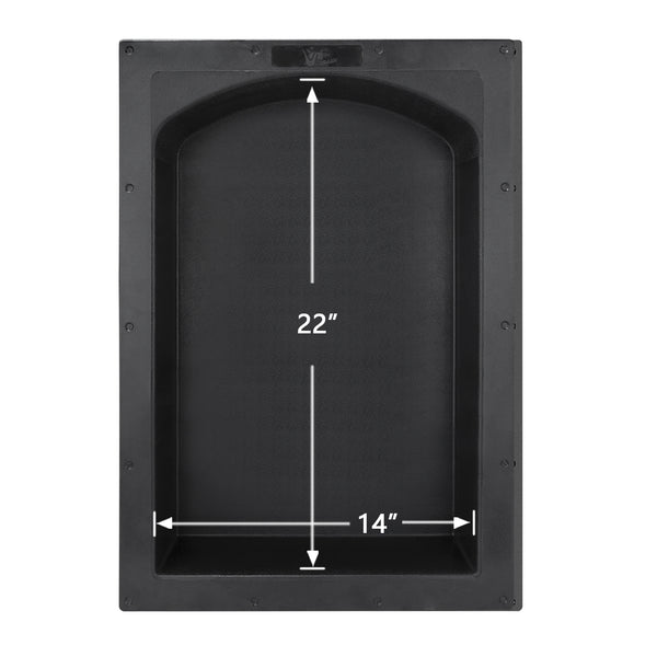 17"×25"  Black Arch Top ABS Plastic Bathroom Shower Niche  Single UGARN101