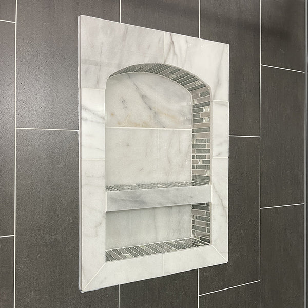 17"×25"  Tile Ready Plastic Arch Double Shower Niche  UGARN201