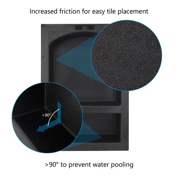 17"×25"  Tile Ready Plastic Arch Double Shower Niche  UGARN201