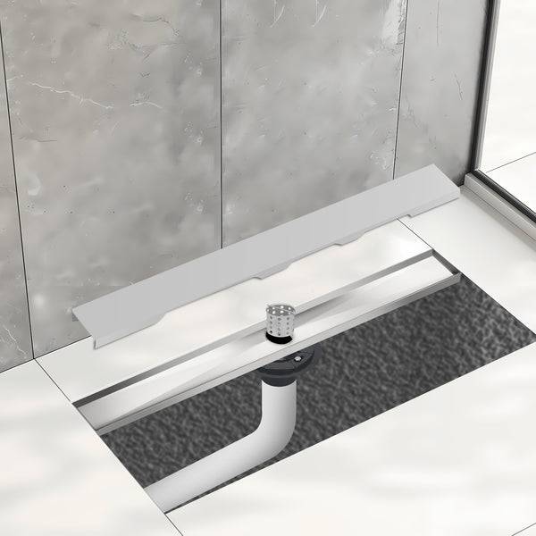 36 Inch Stainless Steel Linear Floor Drain Blind Style and Drain Base with Rubber Gasket