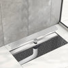36 Inch Brushed Stainless Steel Linear Shower Drain Mission Style and Drain Base with Rubber Gasket