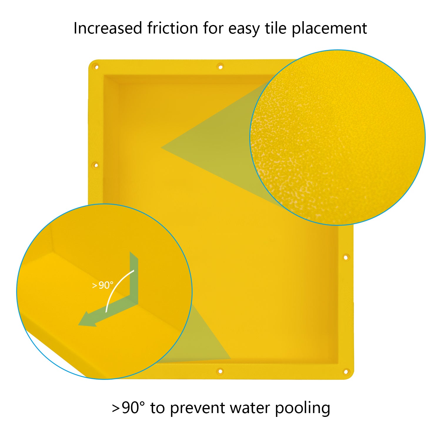 16''×20'' Rectangle Yellow Shower Niche Tile Ready Niche UGRN1620