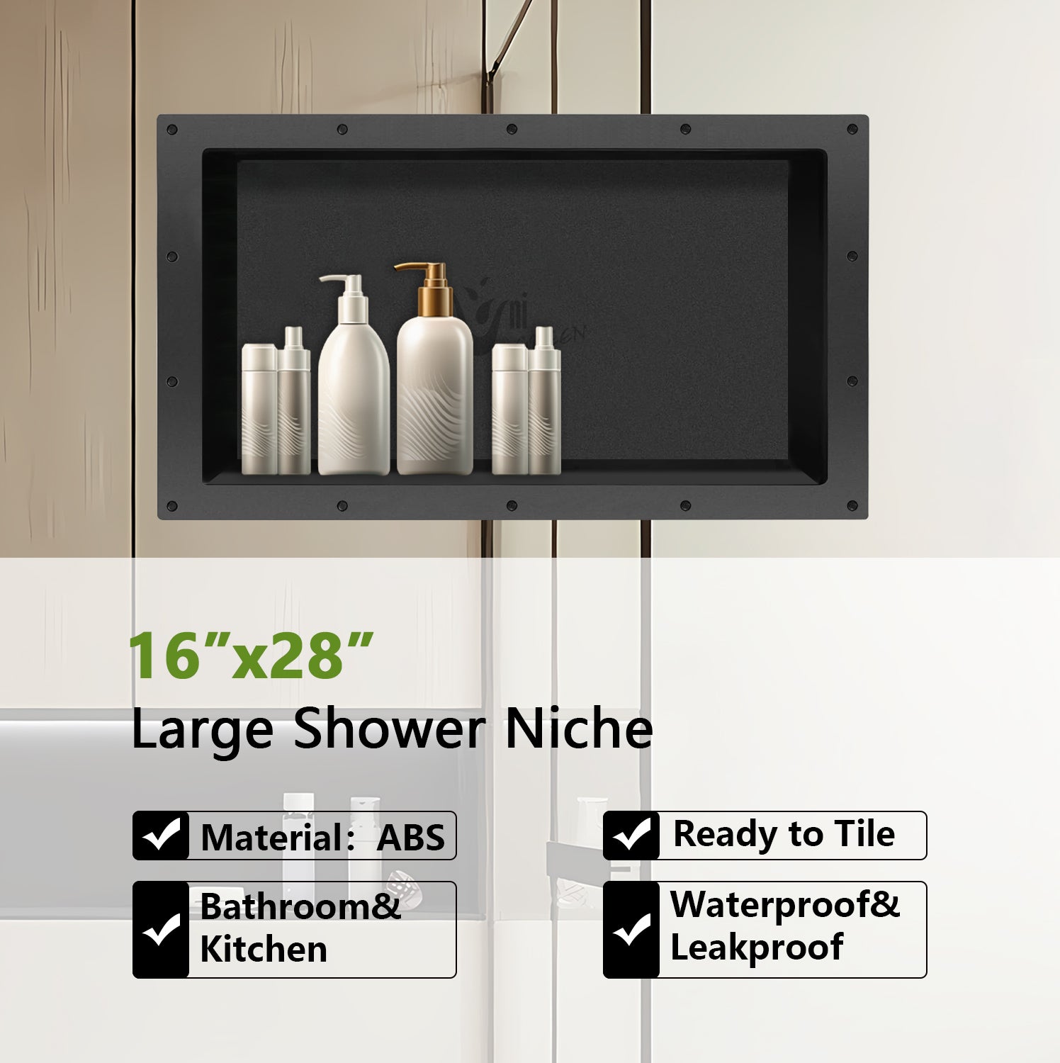 Quick & Easy Ready For Tile Recessed Shower Niche Flapped Over Thin Flange Wall Niche Insert