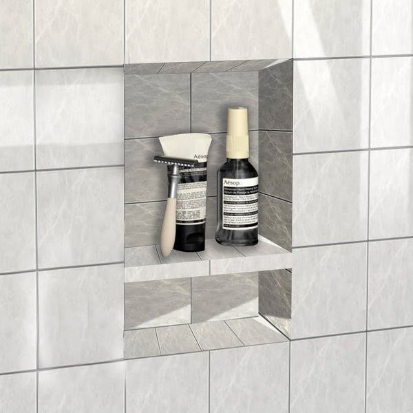 17''×25'' Double Shelves Shower Recessed and Built In Shower Shelves in Bathroom UGRN201