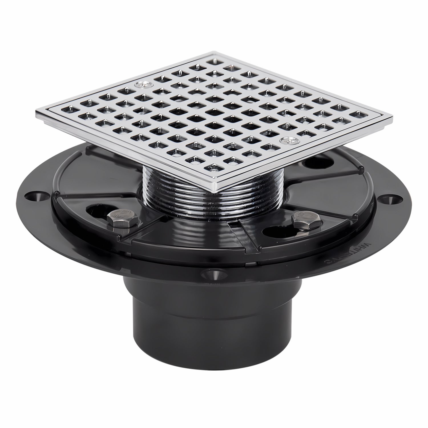 4-1/4 Square Design Tile In Shower Drain, Nickel for Low Profile Shower Pan     UGSD002-N