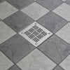 3-1/2" Square Shower Drain for Low Profile Show Pan Drain with SS304 Grating Neo Style PVC