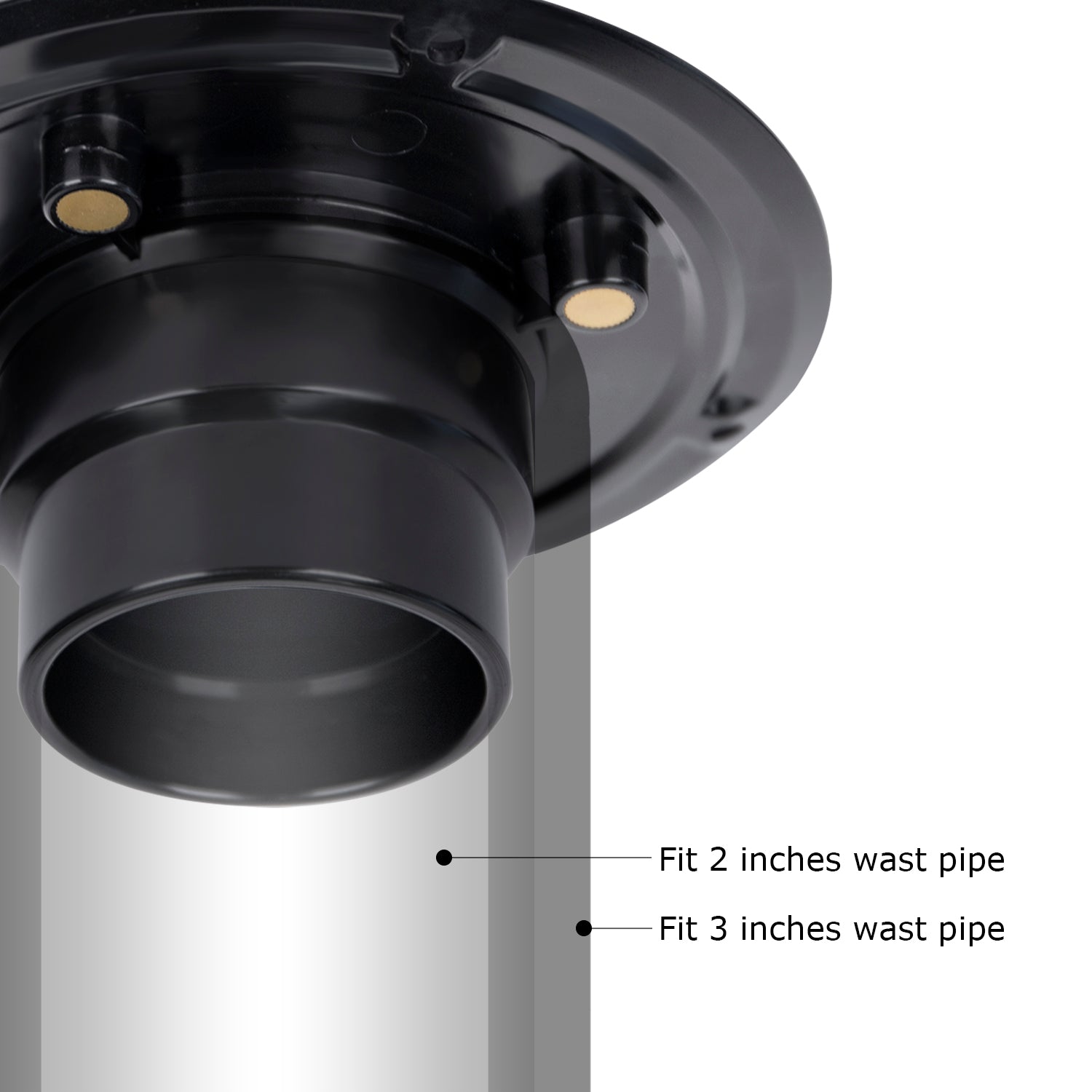 4-1/4 Square Shower Drain, Matte Black Strainer with Hair Catcher UGSD002-MB