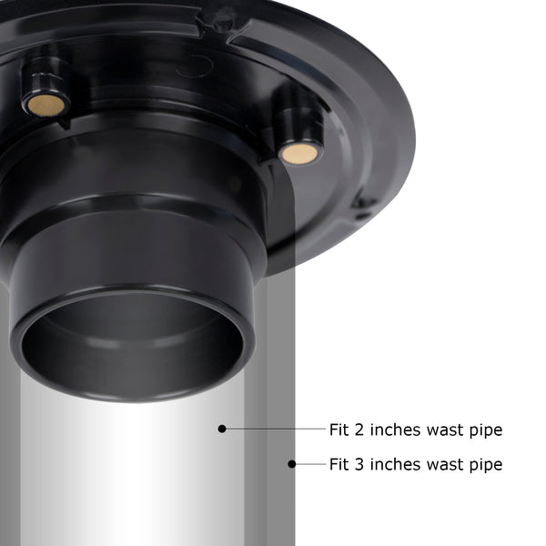 4-1/4 Square Shower Drain, Matte Black Strainer with Hair Catcher UGSD002-MB