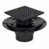 4-1/4 Square Shower Drain, Matte Black Strainer with Hair Catcher UGSD002-MB