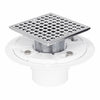 4-1/4" Plastic Floor Shower Drain With Square Drain Grate Chrome Plated UGSD002-PVC