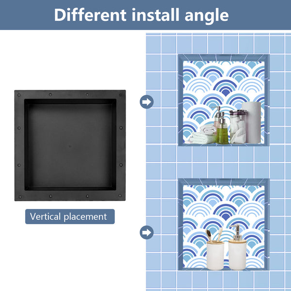 17"×17" Recessed Shower Niche with Texture Ready for Tile   UGSN1717