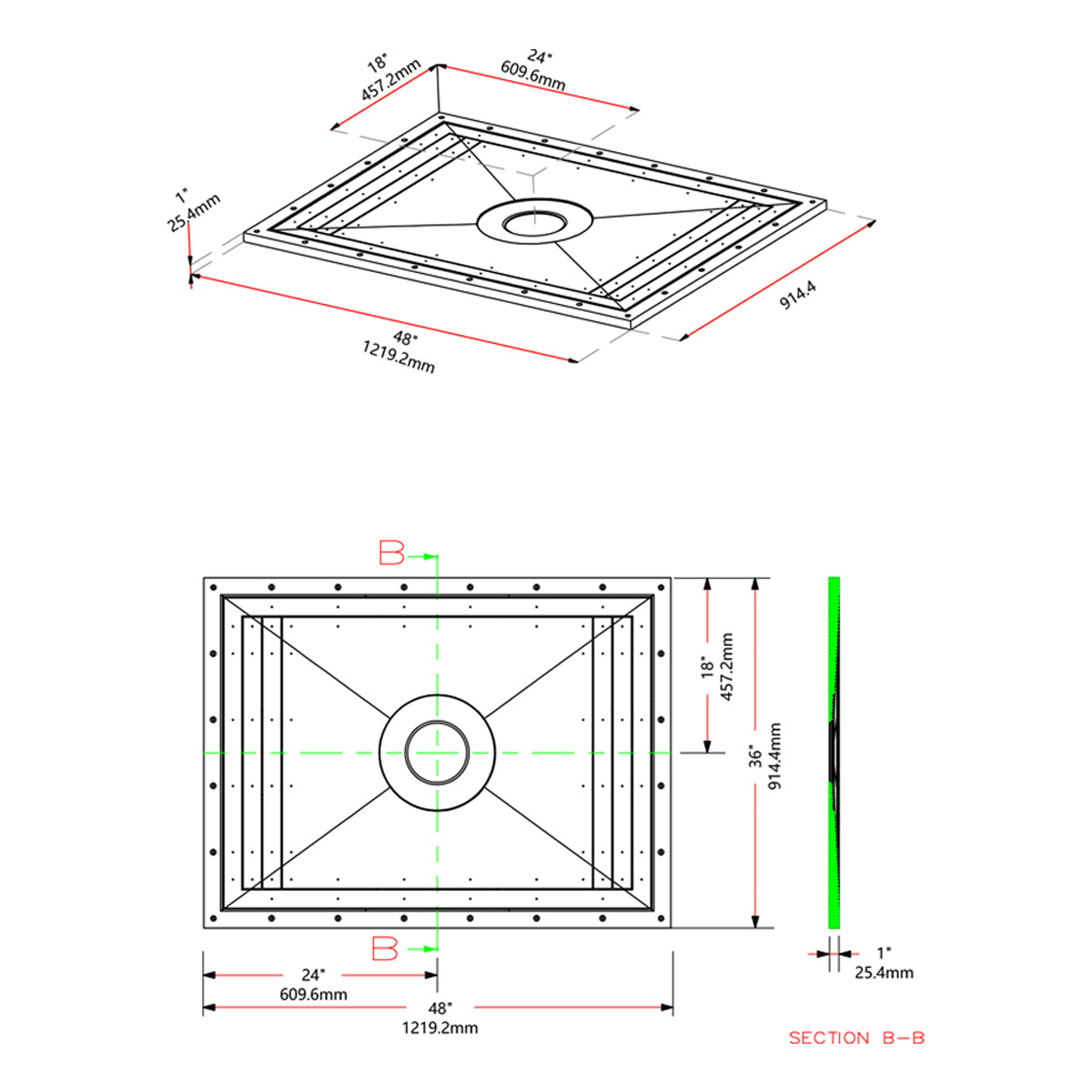 Tile Shower Pan Kit 48X36