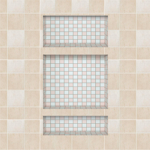 Ready For Tile 28"×16" Plastic Shower Niche Shelf , Flush Mount Bathroom Niche
