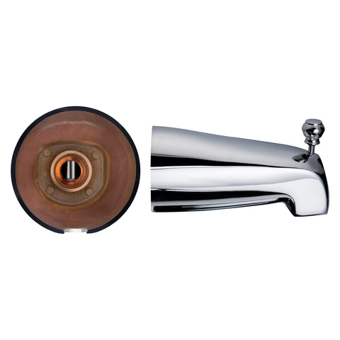 Bathtub Slip-On Diverter Tub Spout Polished Chrome, Solid Brass Construction
