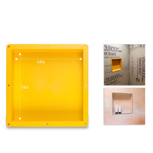 Ready to Tile Shower Niche Square Inside Dimension 14"×14"×4" D for Bathroom Niche Storage