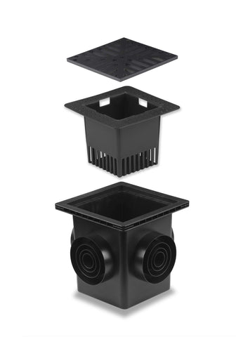 Catch Basin Kit 12X12 inch with Debris Basket and Grating | Square Storm Drain