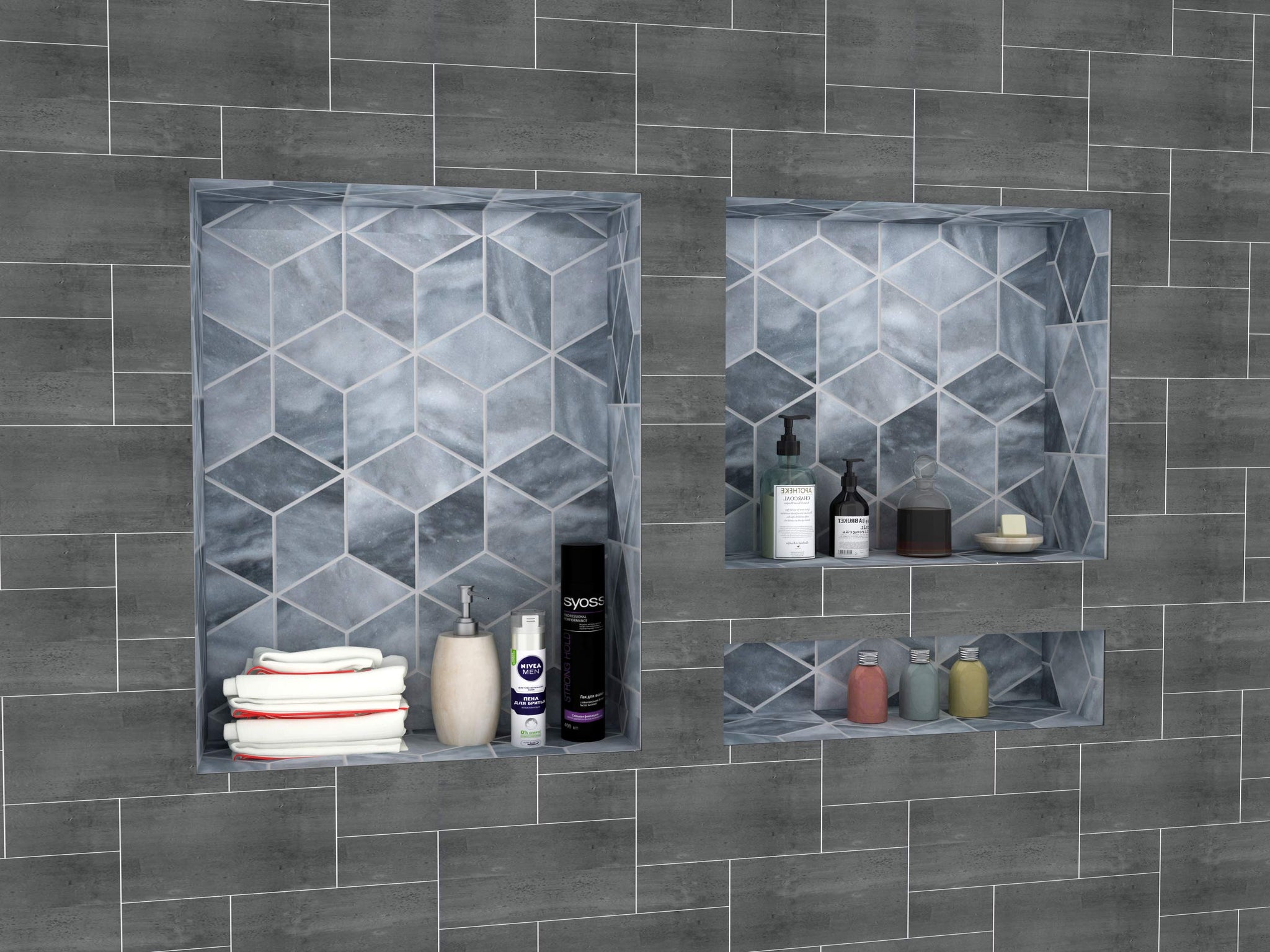 Uni-Green Tile Ready Shower NICHE 32 Wx20 HX4 D,Recessed Shower Shelf