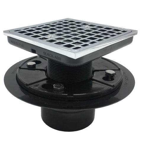 Square Tile-In Floor Drain With SS304 Strainer For Bathroom Chrome Plated UGSD003-ABS